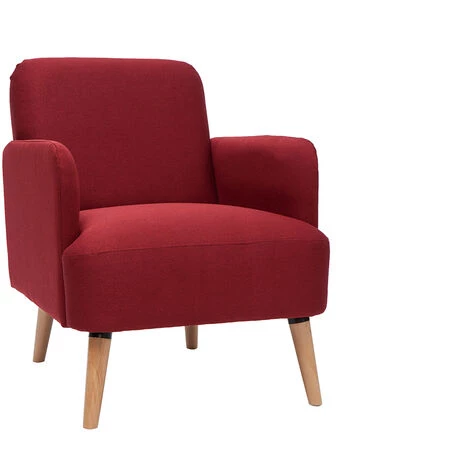 MILIBOO Fauteuil Scandinave Bordeaux Et Bois ISKO - Bordeaux 4 MILIBOO Fauteuil Scandinave Bordeaux Et Bois ISKO - Bordeaux – Image 2