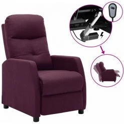 Fauteuil Inclinable électrique Tissu Violet VidaXL