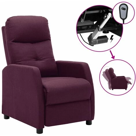 Fauteuil Inclinable électrique Tissu Violet VidaXL 3 Fauteuil Inclinable électrique Tissu Violet VidaXL