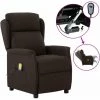Fauteuil Inclinable électrique De Massage Tissu Marron Foncé VidaXL -Pas Cher Fauteuil Magasin 36349851 1