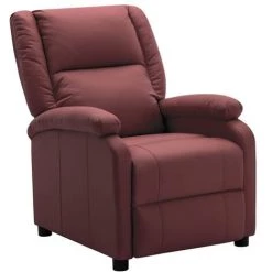 Fauteuil Inclinable électrique Similicuir Rouge Bordeaux VidaXL -Pas Cher Fauteuil Magasin 36350196 2