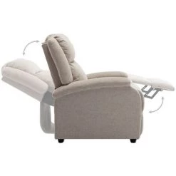 Fauteuil TV Inclinable électrique Tissu Crème VidaXL -Pas Cher Fauteuil Magasin 36350204 5