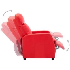 VidaXL Fauteuil Inclinable électrique Similicuir Rouge - Rouge -Pas Cher Fauteuil Magasin 36350245 4