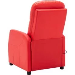 Fauteuil Inclinable électrique De Massage Similicuir Rouge VidaXL -Pas Cher Fauteuil Magasin 36350273 5