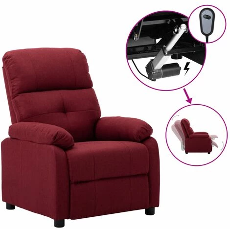 Fauteuil Inclinable électrique Tissu Rouge Bordeaux VidaXL 3 Fauteuil Inclinable électrique Tissu Rouge Bordeaux VidaXL
