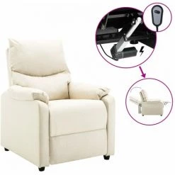 Fauteuil TV Inclinable électrique Tissu Crème VidaXL 8 Fauteuil TV Inclinable électrique Tissu Crème VidaXL -Pas Cher Fauteuil Magasin 36350537 2