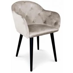 Paris Prix - Fauteuil Design En Velours "glany" 81cm Taupe
