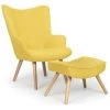Paris Prix - Fauteuil & Pouf Scandinave "orle" 100cm Jaune 1 Paris Prix - Fauteuil & Pouf Scandinave "orle" 100cm Jaune -Pas Cher Fauteuil Magasin 36456360 1