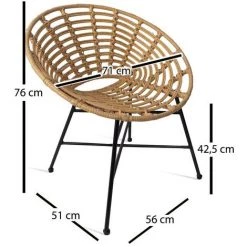 LÚZETE - FAUTEUIL EN ROTIN VOLCANO - Naturel 9 LÚZETE - FAUTEUIL EN ROTIN VOLCANO - Naturel -Pas Cher Fauteuil Magasin 36596258 4
