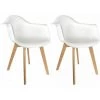 Paris Prix - Lot De 2 Fauteuils Scandinave "julda" 85cm Blanc 1 Paris Prix - Lot De 2 Fauteuils Scandinave "julda" 85cm Blanc -Pas Cher Fauteuil Magasin 36614651 1