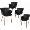 ALTOBUY MALYA - Lot De 4 Fauteuils Scandinaves Noirs - Noir