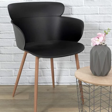 ALTOBUY MALYA - Lot De 4 Fauteuils Scandinaves Noirs - Noir 5 ALTOBUY MALYA - Lot De 4 Fauteuils Scandinaves Noirs - Noir – Image 3