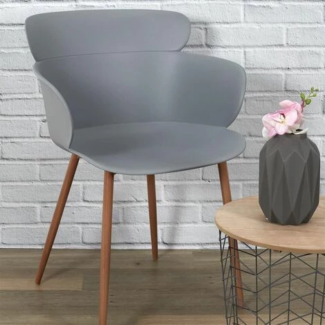ALTOBUY MALYA - Lot De 6 Fauteuils Scandinaves Gris - Gris 5 ALTOBUY MALYA - Lot De 6 Fauteuils Scandinaves Gris - Gris – Image 3