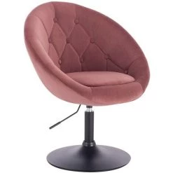 HELLOSHOP26 Fauteuil Chaise Longue Avec Accoudoirs En Velours Rose - Rose