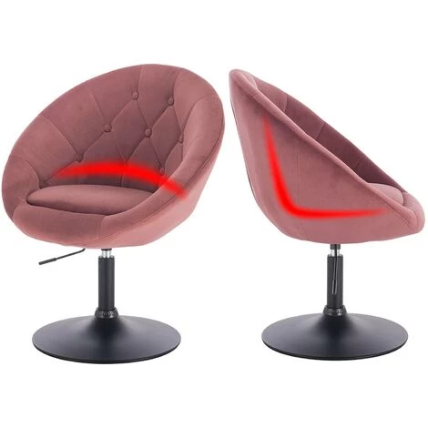 HELLOSHOP26 Fauteuil Chaise Longue Avec Accoudoirs En Velours Rose - Rose 4 HELLOSHOP26 Fauteuil Chaise Longue Avec Accoudoirs En Velours Rose - Rose – Image 2