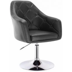HELLOSHOP26 Fauteuil Chaise Lounge En Simili Cuir Noir - Noir