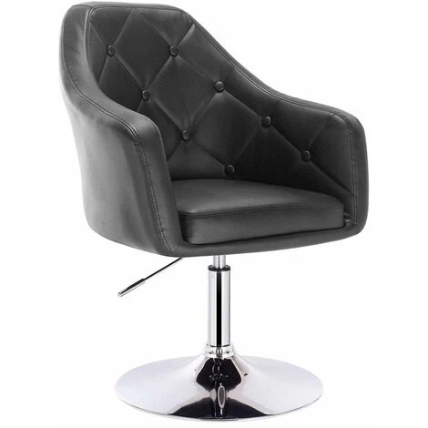 HELLOSHOP26 Fauteuil Chaise Lounge En Simili Cuir Noir - Noir 3 HELLOSHOP26 Fauteuil Chaise Lounge En Simili Cuir Noir - Noir