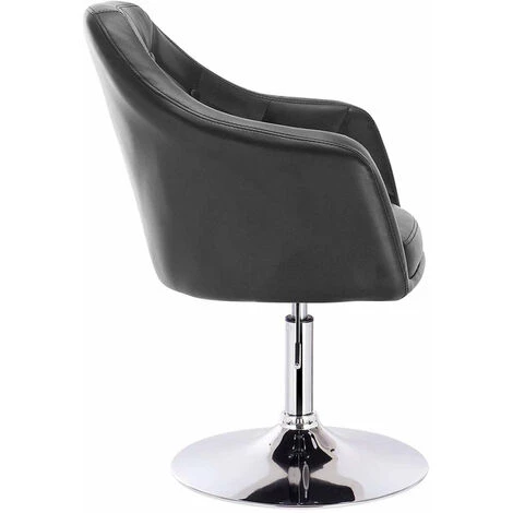 HELLOSHOP26 Fauteuil Chaise Lounge En Simili Cuir Noir - Noir 5 HELLOSHOP26 Fauteuil Chaise Lounge En Simili Cuir Noir - Noir – Image 3