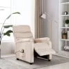 TRUE DEAL Fauteuil Inclinable De Massage Crème Tissu -Pas Cher Fauteuil Magasin 36774706 1