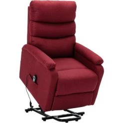TRUE DEAL Fauteuil Inclinable Rouge Bordeaux Tissu