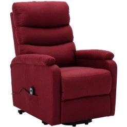 TRUE DEAL Fauteuil Inclinable Rouge Bordeaux Tissu -Pas Cher Fauteuil Magasin 36774709 3