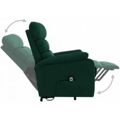 TRUE DEAL Fauteuil Inclinable De Massage Vert Foncé Tissu -Pas Cher Fauteuil Magasin 36774711 5