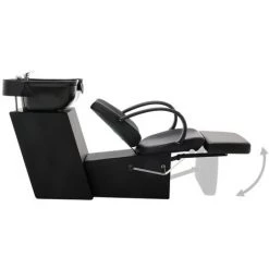 VidaXL Chaise De Salon Avec Lavabo Noir Similicuir - Noir -Pas Cher Fauteuil Magasin 36779047 4
