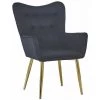 Paris Prix - Fauteuil Scandinave Velours "dolna" 100cm Noir
