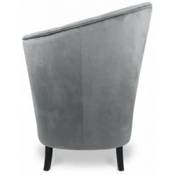 Paris Prix - Fauteuil Design En Velours "karl" 110cm Gris -Pas Cher Fauteuil Magasin 36880454 4