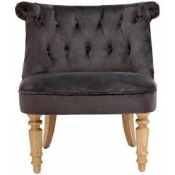 ATMOSPHERA, CRATEUR D'INTRIEUR Lot De 2 Fauteuils En Velours "Crapaud" 72cm Gris -Pas Cher Fauteuil Magasin 36890506 3