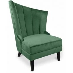 Paris Prix - Fauteuil Design En Velours "karl" 110cm Vert
