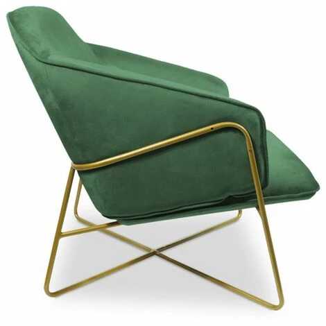 Paris Prix - Fauteuil Design En Velours "starlight" 88cm Vert 5 Paris Prix - Fauteuil Design En Velours "starlight" 88cm Vert – Image 3