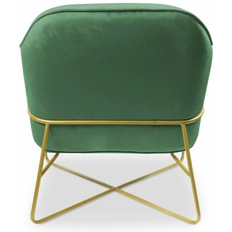 Paris Prix - Fauteuil Design En Velours "starlight" 88cm Vert 6 Paris Prix - Fauteuil Design En Velours "starlight" 88cm Vert – Image 4