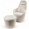 Paris Prix - Fauteuil & Repose-pieds "gondal" 99cm Beige -Pas Cher Fauteuil Magasin 36891954 1