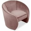 Paris Prix - Fauteuil En Velours Design "arrondi" 84cm Rose -Pas Cher Fauteuil Magasin 36892192 1