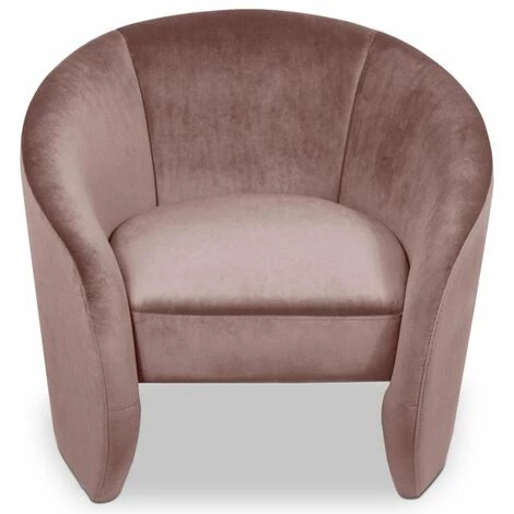 Paris Prix - Fauteuil En Velours Design "arrondi" 84cm Rose 4 Paris Prix - Fauteuil En Velours Design "arrondi" 84cm Rose – Image 2