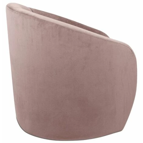 Paris Prix - Fauteuil En Velours Design "arrondi" 84cm Rose 5 Paris Prix - Fauteuil En Velours Design "arrondi" 84cm Rose – Image 3