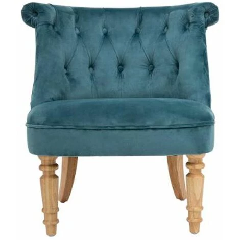 ATMOSPHERA, CRATEUR D'INTRIEUR Lot De 2 Fauteuils En Velours "Crapaud" 72cm Bleu 5 ATMOSPHERA, CRATEUR D'INTRIEUR Lot De 2 Fauteuils En Velours "Crapaud" 72cm Bleu – Image 3
