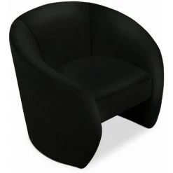 Paris Prix - Fauteuil Design "arrondi" 84cm Noir