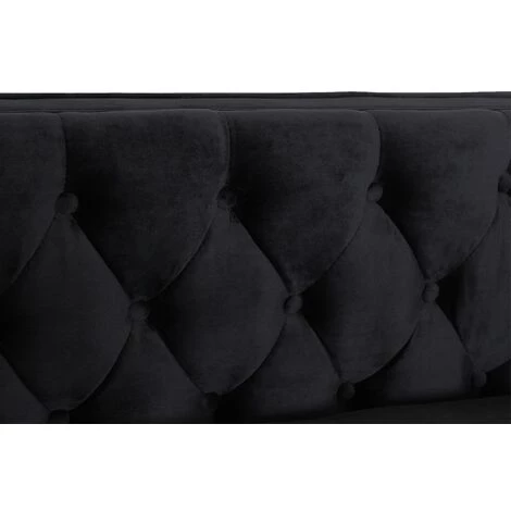 INTENSEDECO Fauteuil Edward Velours Noir Pieds Doré - Noir 6 INTENSEDECO Fauteuil Edward Velours Noir Pieds Doré - Noir – Image 4