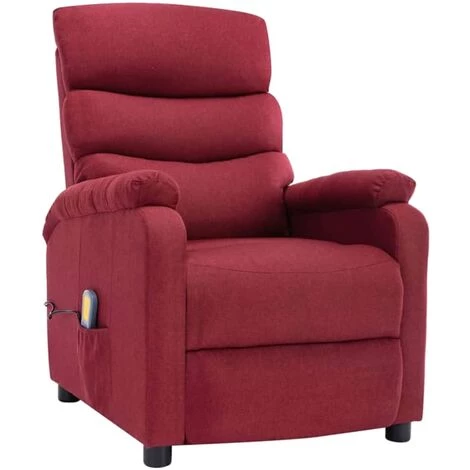 Fauteuil Inclinable électrique De Massage Tissu Bordeaux VidaXL 4 Fauteuil Inclinable électrique De Massage Tissu Bordeaux VidaXL – Image 2