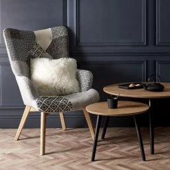 CANAPE ET FAUTEUIL FAUTEUIL HELSINKI PATCHWORK GRIS 7 CANAPE ET FAUTEUIL FAUTEUIL HELSINKI PATCHWORK GRIS -Pas Cher Fauteuil Magasin 37105160 3