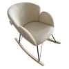 INTEMPORA Chaise, Fauteuil à Bascule Tissu Effet Laine Beige Pied En Bois Et Métal 86x62x72CM - BEIGE -Pas Cher Fauteuil Magasin 37214037 1