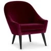 Paris Prix - Fauteuil Scandinave Velours "ulla" 88cm Bordeaux
