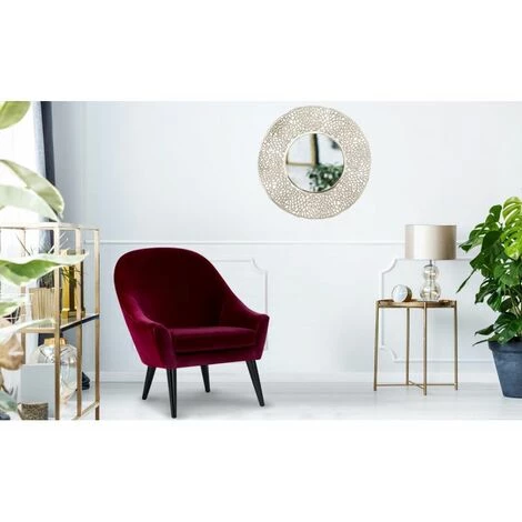 Paris Prix - Fauteuil Scandinave Velours "ulla" 88cm Bordeaux 7 Paris Prix - Fauteuil Scandinave Velours "ulla" 88cm Bordeaux – Image 5