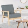 IDMARKET Fauteuil Scandinave ANDERS En Tissu Gris Anthracite - Gris
