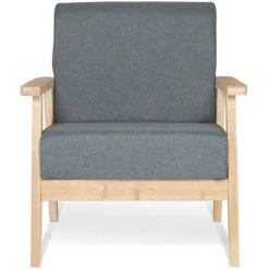 IDMARKET Fauteuil Scandinave ANDERS En Tissu Gris Anthracite - Gris -Pas Cher Fauteuil Magasin 37281174 3