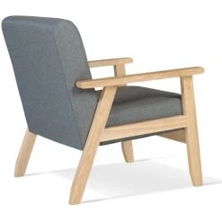 IDMARKET Fauteuil Scandinave ANDERS En Tissu Gris Anthracite - Gris -Pas Cher Fauteuil Magasin 37281174 4