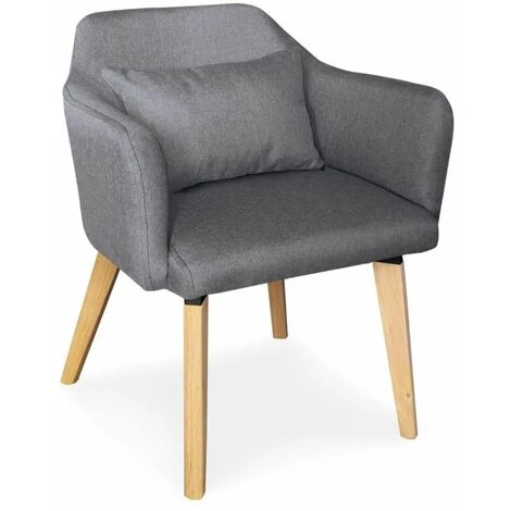 Paris Prix - Lot De 2 Fauteuils Scandinave En Tissu "delante" 67cm Gris Foncé 4 Paris Prix - Lot De 2 Fauteuils Scandinave En Tissu "delante" 67cm Gris Foncé – Image 2