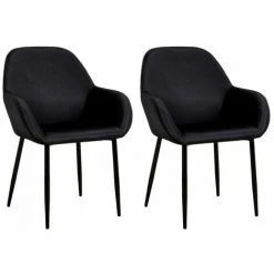 Paris Prix - Lot De 2 Fauteuils Design "giulia" 85cm Noir